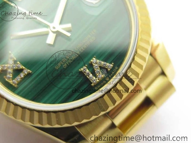 Bracelet Dial EWF 31mm ETA2688 Best Green YG Daydate Edition Malachite YG President on 278288 0430